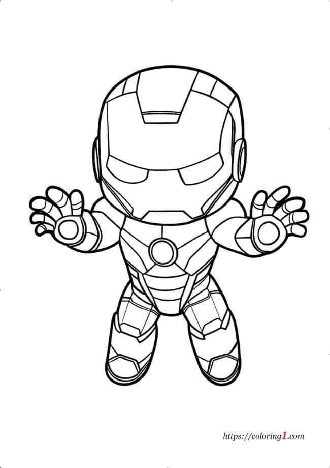 Simple Iron Man free coloring page to children