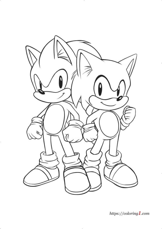 Sonic and Tails Disegno da colorare di Sonic e Tails per bambini e adulti