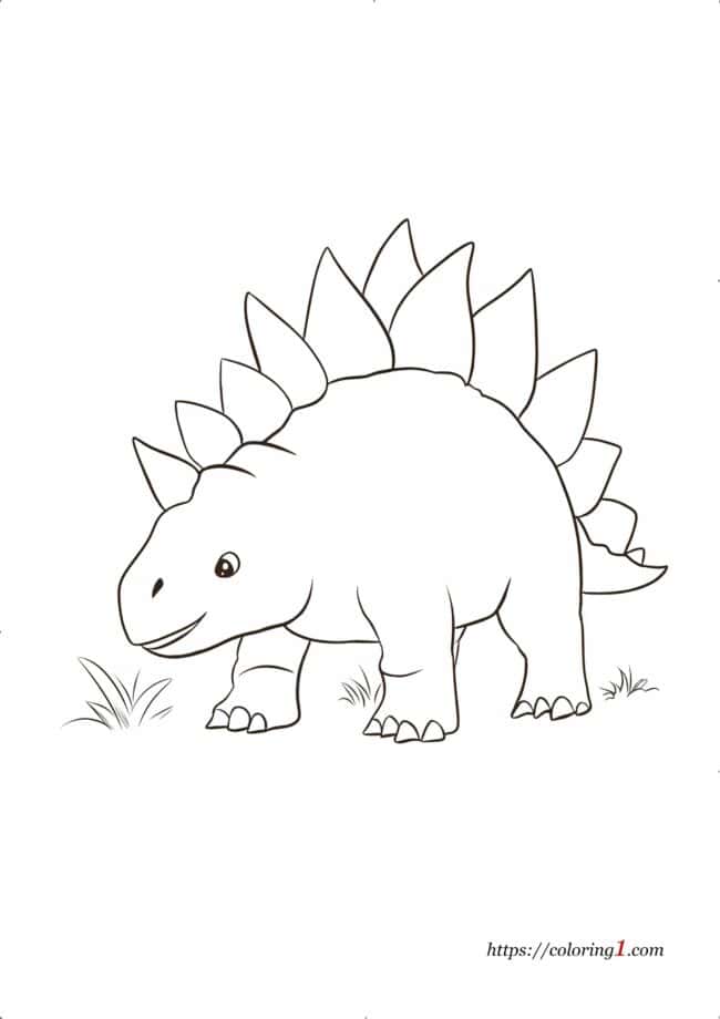 Stegosaurus Dinosaur free printable coloring page