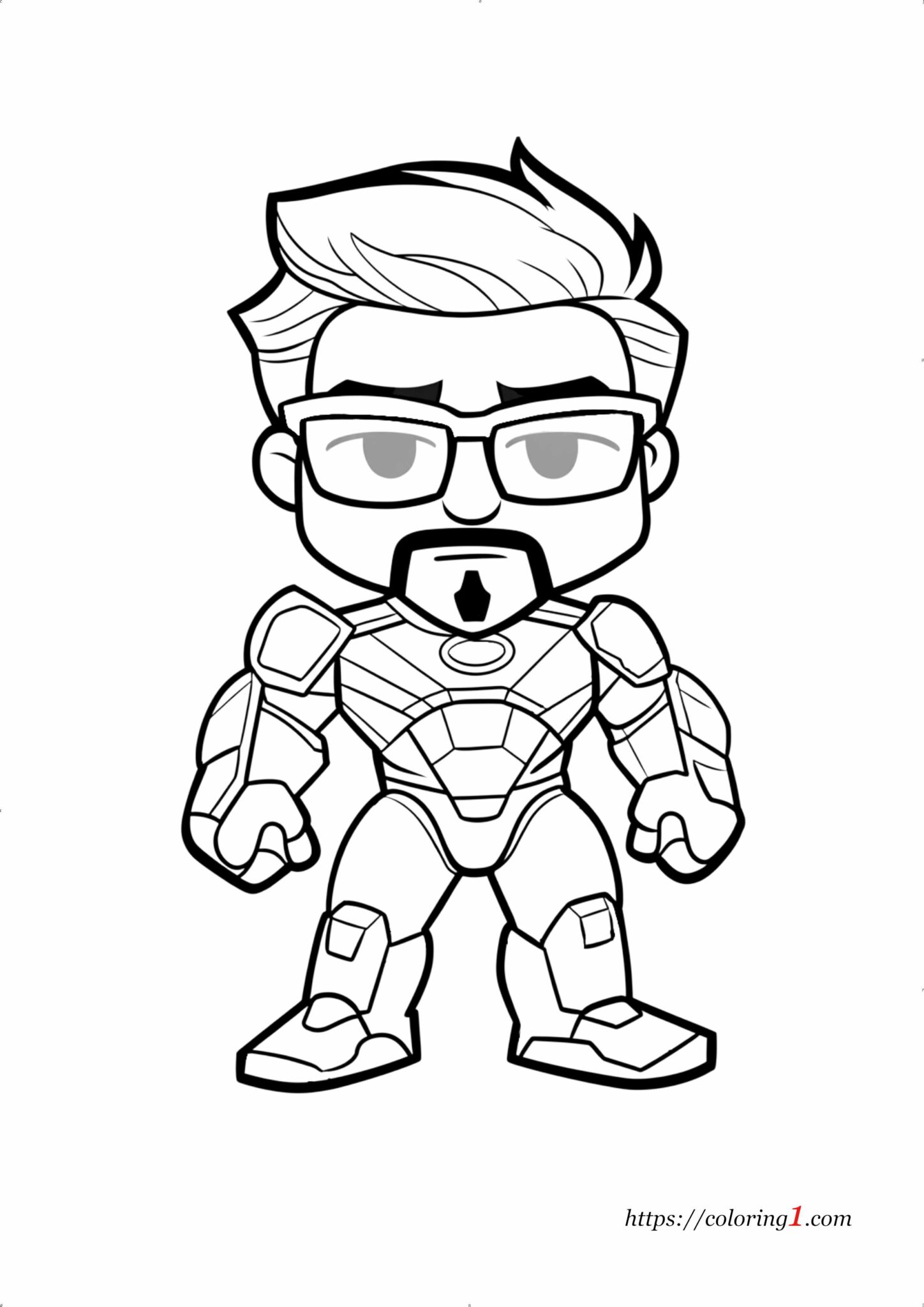Tony Stark Iron Man - Free Coloring Sheet