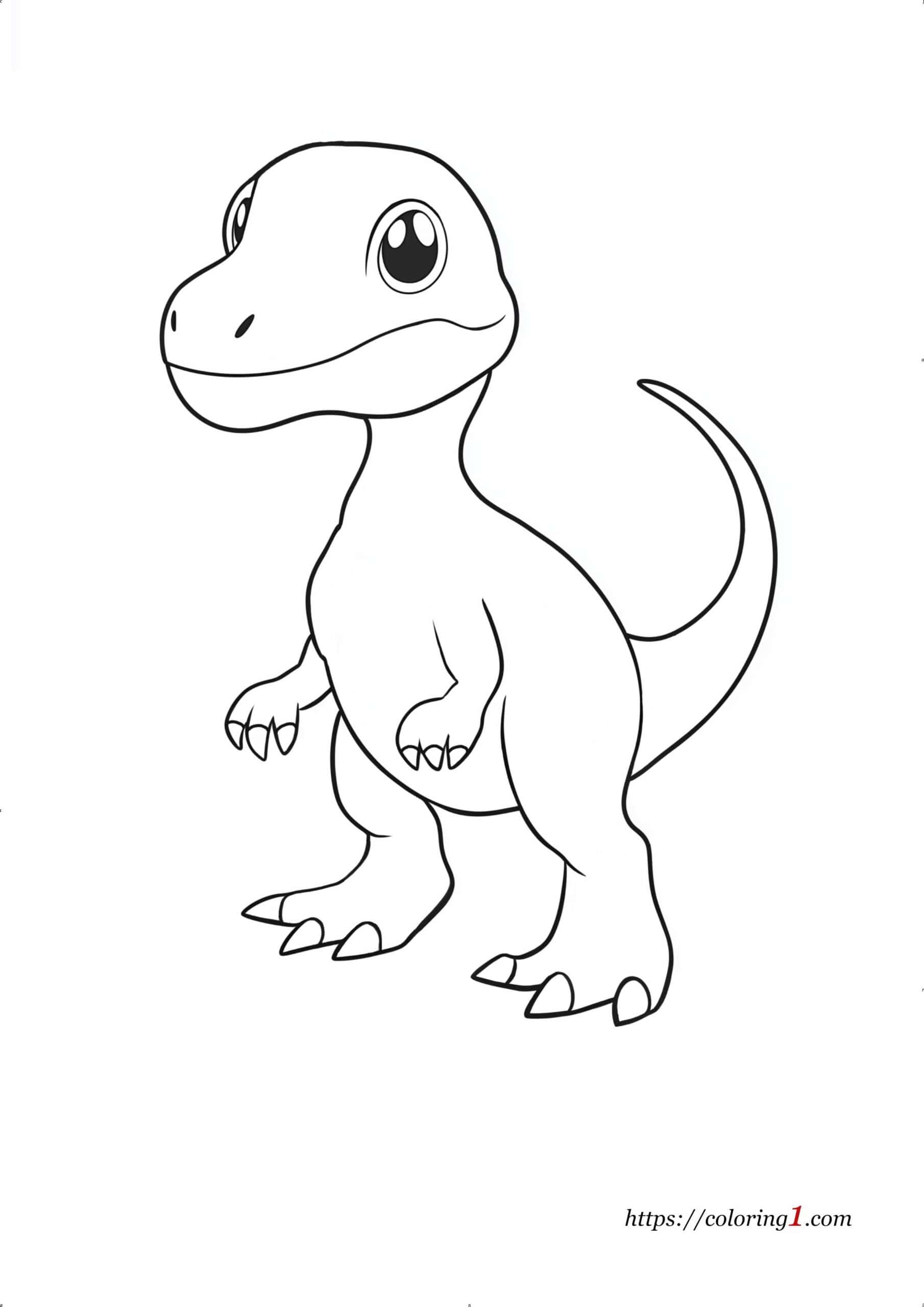 Velociraptor Dinosaur coloring page for kids